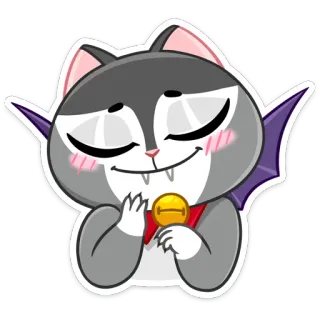 ☺️ Katze, Vampir, Tier, Cartoon, süß telegram sticker
