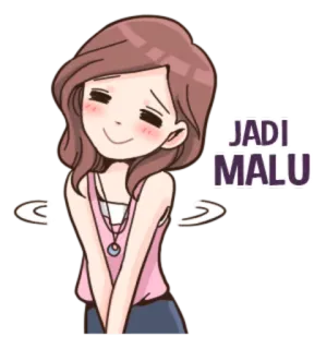 ☺️ JADI MALU Anime, verlegen, weiblich, Mädchen, süß, errötend telegram sticker