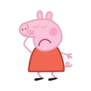 😒 Peppa Pig peppa pig, cartoon, pig, sad, character, animated whatsapp sticker
