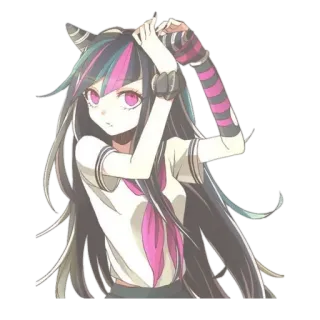 📿 Ibuki Mioda Danganronpa Anime, süß, Mädchen, Ibuki Mioda, Danganronpa, Charakter telegram sticker