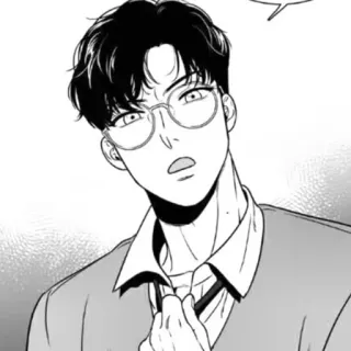 🍾 mann, brille, porträt, schwarzweiss, figur, person, krawatte telegram sticker