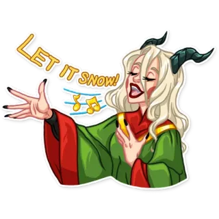 Lady Krampus telegram stickers