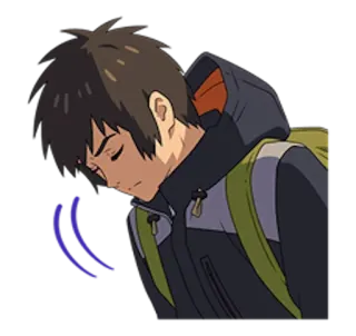 😥 Taki Tachibana Your Name anime, character, sad, Taki Tachibana, Your Name telegram sticker