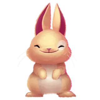 🙂 토끼, 동물, 귀여운, 명랑한, 만화 telegram sticker
