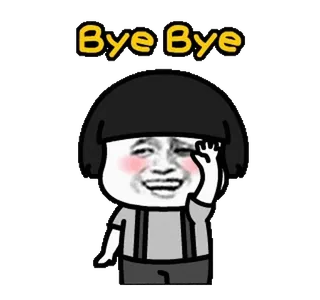 ➖ Bye Bye ciao, salutando, cartone animato, addio, congedo telegram sticker