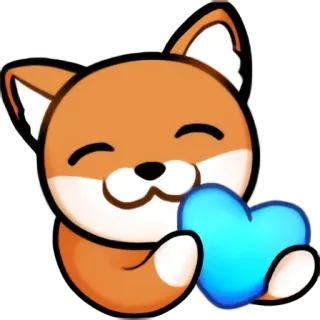 😘 raposa, animal, fofo, coração, adesivo, desenho animado, emoji whatsapp sticker