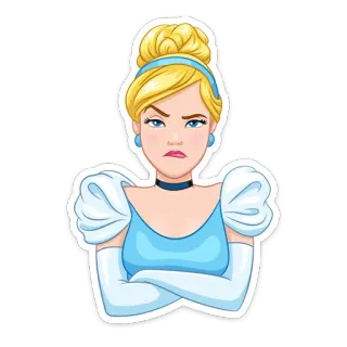 🙅‍♂ Cinderella princesa, cenicienta, disney, dibujos animados, pegatina, mujer whatsapp sticker