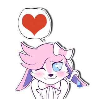 😚 nhãn dán, hoạt hình, trái tim, tình yêu, động vật, dễ thương telegram sticker