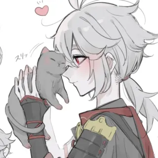 💗 Kaedehara Kazuha Genshin Impact スリッ Anime, Genshin Impact, Kazuha, Chat, Jeu vidéo, Personnage telegram sticker