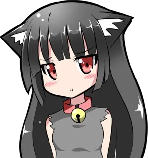 😒 Аниме, Кот, Девушка-кошка, Кавай, Манга, Нэко telegram sticker