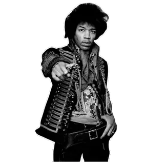 🤘 Jimi Hendrix Jimi Hendrix, musician, guitarist, music, rock, singer, portrait telegram sticker