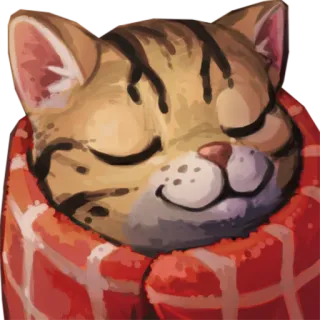 👍 แมว, สัตว์, น่ารัก, นอนหลับ, อบอุ่น, ผ้าห่ม, อบอุ่น telegram sticker
