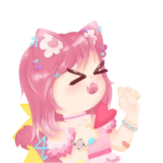 😫 Anime, Kucing, Merah Muda, Lucu, Kawaii telegram sticker