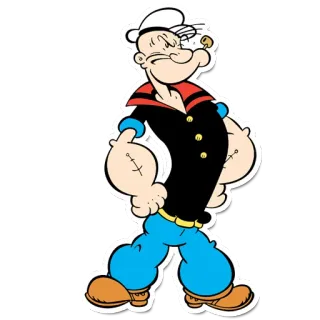 😎 Popeye Desenho animado, Marinheiro, Animado, Clássico, Tabaco, Músculo telegram sticker