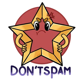 🤬 DON'T SPAM Estrella, Spam, Enojado, Dibujos animados, No telegram sticker