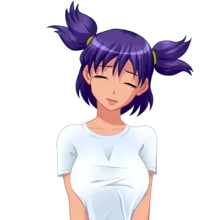 💜 Anime, Manga, Vrouw, Meisje, Paars haar, Cartoon telegram sticker
