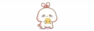 🫖 coniglio cartone animato, piangere, triste, carino, coniglio, animale telegram sticker