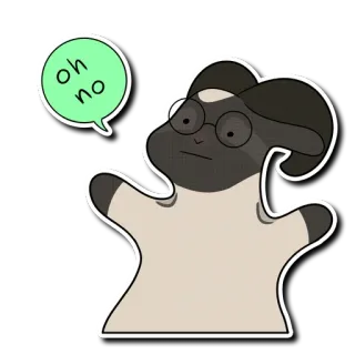 😐 oh no puppet, oh no, sad, worried, sheep telegram sticker