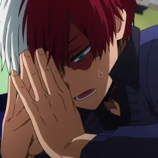 🎭 Shoto Todoroki My Hero Academia Аниме, Моя геройская академия, Шото Тодороки, Грустный, Манга, Мультфильм whatsapp sticker