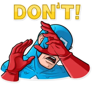 🙈 Captain America DON'T! капитан америка, марвел, стикер, смешной, нет telegram sticker
