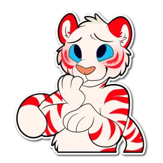 😚 tigre, furry, lindo, animal, dibujos animados, pegatina whatsapp sticker
