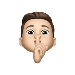 🤫 shush, silence, quiet, finger, mouth, emoji telegram sticker