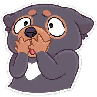 😱 Hund, Tier, süß, ängstlich, erschrocken, Cartoon, Aufkleber whatsapp sticker