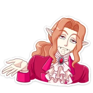 😐 anime, vampire, elf, cartoon, character, funny telegram sticker