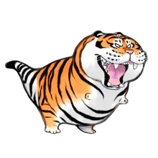 😒 tigre, animale, cartone animato, illustrazione, carino, divertente telegram sticker