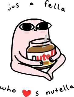 ❤️ nutella Nutella, cibo, cartoni animati, dolce, cioccolato, dessert, barattolo telegram sticker