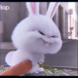 😏 Snowball The Secret Life of Pets bunny, rabbit, cute, cartoon, animal, pet whatsapp sticker