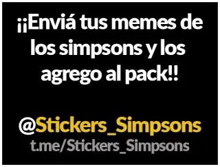 ➕ The Simpsons ¡¡Enviá tus memes de los simpsons y los agrego al pack!!
@Stickers_Simpsons
t.me/Stickers_Simpsons memes, the simpsons, stickers, telegram, simpsons, humor, animated series telegram sticker