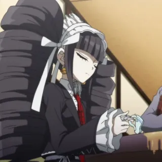 🃏 Celestia Ludenberg Danganronpa Anime, Personagem, Gótico, Maid, Cabelo preto telegram sticker