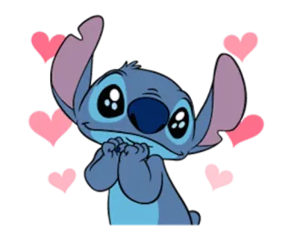 😍 Stitch Стич, Дисней, Лило и Стич, сердечки, милый, любовь whatsapp sticker