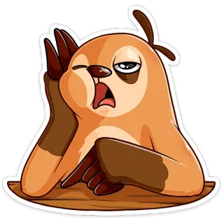 😴 kukang, kartun, hewan, malas, mengantuk, bosan telegram sticker