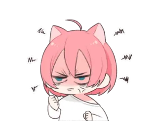 🤬 Аниме, Манга, Злой, Раздраженный, Разочарованный, Кошачьи ушки telegram sticker