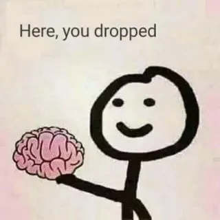🙃 Here, you dropped мозг, уронил, смешной, человечек, шутка, саркастичный telegram sticker