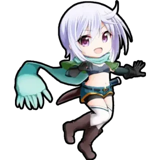 😍 Anime, Chibi, Kawaii, Manga, Mignon, Fille, Autocollant telegram sticker