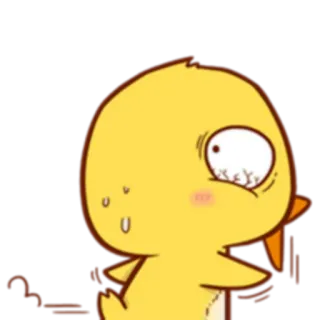 😨 pato, desenho animado, engraçado, suor, surpreso, emoji telegram sticker