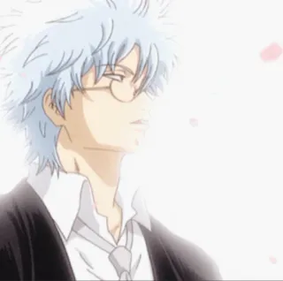 🧊 Gintoki Sakata Gintama Anime, Gintama, Gintoki Sakata, Personnage, Lunettes, Cheveux blancs telegram sticker