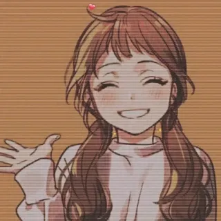 🖤 аниме, девушка, мультфильм, улыбается, каваий telegram sticker