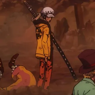 🫀 Trafalgar Law One Piece Anime, One Piece, Trafalgar Law, Schwert, Anime Charakter telegram sticker