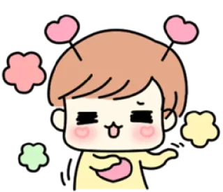 😁 Kartun, Lucu, Kawaii, Hati, Memerah, Ceria, Animasi telegram sticker