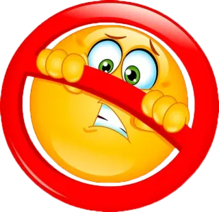⛔️ emoji, prohibited, no entry, forbidden, restriction, sad, worried whatsapp sticker