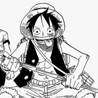 ➖ Monkey D. Luffy One Piece Anime, Manga, One Piece, Luffy, Chapeau de paille, Dessin animé telegram sticker