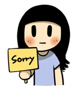 👏 Sorry apology, cartoon, cute, expression, sorry, woman telegram sticker