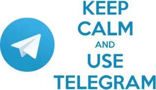 🔵 KEEP CALM AND USE TELEGRAM telegram, mantén la calma, avión de papel, app de mensajería, comunicación telegram sticker