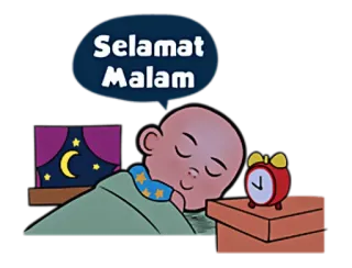 😴 Selamat Malam sommeil, nuit, bonne nuit, dessin animé, dormir, horloge telegram sticker