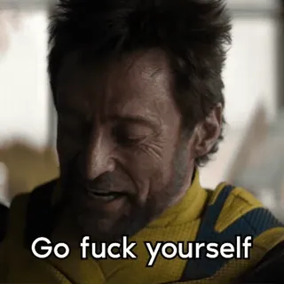 💀 Wolverine Go fuck yourself Wolverine, Marvel, Beleidigung, beleidigend, Schimpfwort telegram sticker