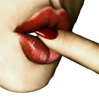 💋 lips, finger, makeup, beauty, red, sensual telegram sticker